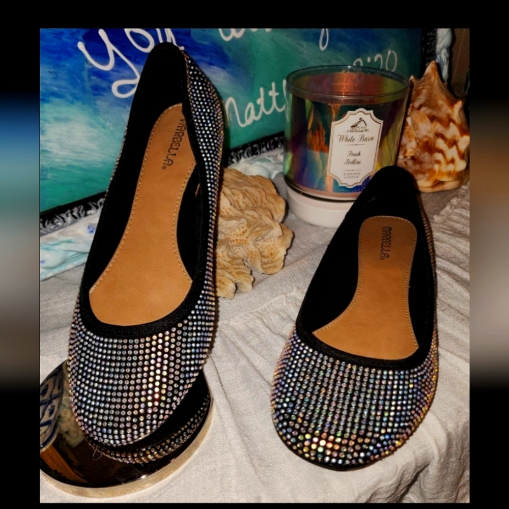 Maribella Flat Dress Shoes covered in Rhinestones size 6.5